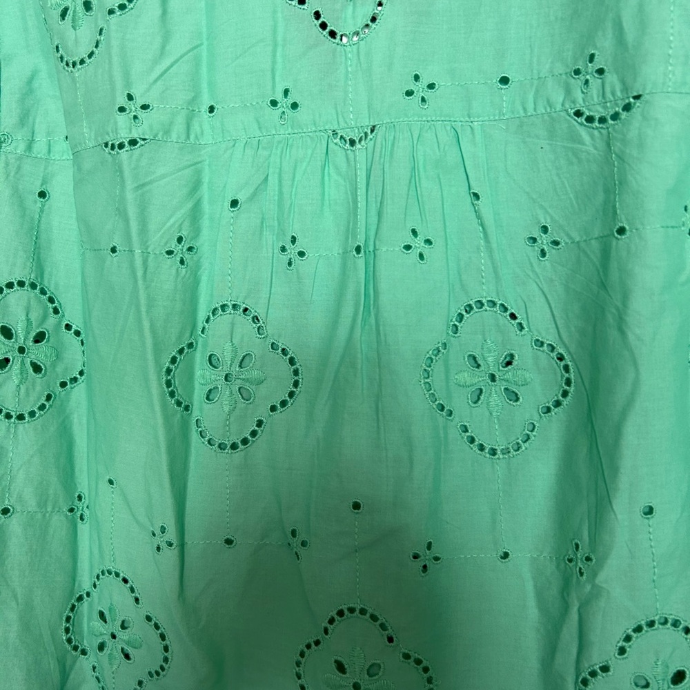 Talbots Mint Green Eyelet Blouse Small NWT - Picture 7 of 10